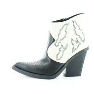 NEW JESSICA SIMPSON JS-LESIA Boots Black White Western Cowboy Booties 40 / 9